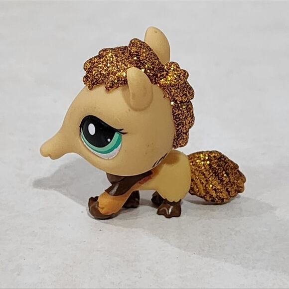 Littlest Pet Shop Anteater Brown Glitter Hair Green Eyes Figure 2133 - Picture 1 of 5